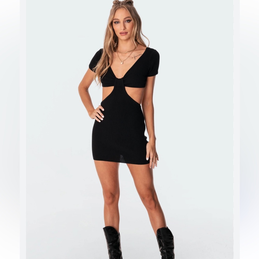 Edikted knit dress black cut out  xs like new